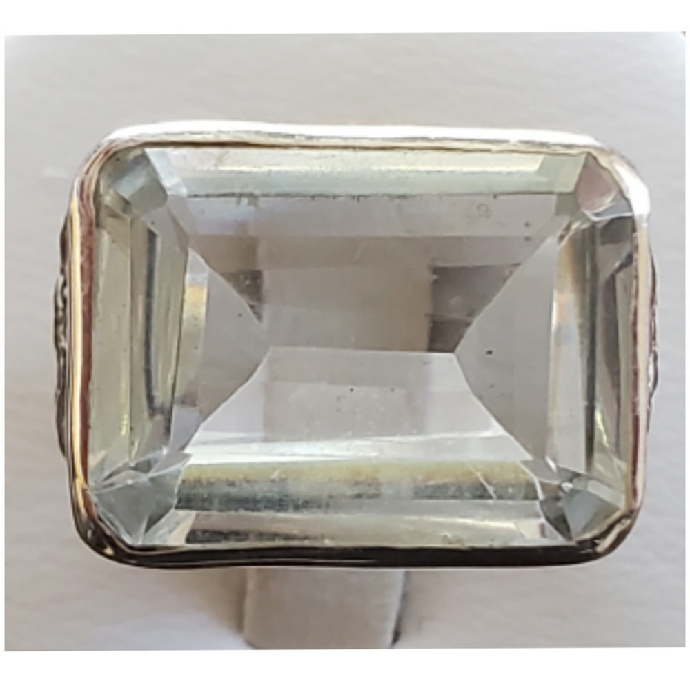 Genuine 12ct White Topaz Ring Size 8